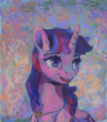 Size: 1930x2200 | Tagged: safe, artist:malinetourmaline, twilight sparkle, alicorn, pony, g4, female, mare, painting, smiling, solo, twilight sparkle (alicorn)