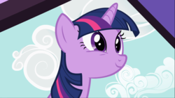 Size: 1668x938 | Tagged: safe, screencap, twilight sparkle, pony, unicorn, g4, lesson zero, cute, female, mare, smiling, solo, unicorn twilight