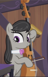 Size: 592x942 | Tagged: safe, screencap, octavia melody, pony, g4, slice of life (episode), bipedal, cello, cropped, female, listening, mare, musical instrument, playing instrument, solo