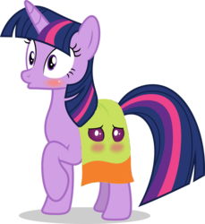 Size: 855x934 | Tagged: safe, artist:luckreza8, edit, editor:damiranc1, vector edit, thorax, twilight sparkle, alicorn, changedling, changeling, pony, g4, .svg available, blushing, disguise, disguised changeling, female, inanimate tf, king thorax, male, objectification, raised hoof, shipping, simple background, straight, towel, transformation, transparent background, twilight sparkle (alicorn), twirax, vector