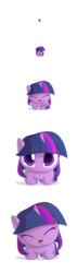 Size: 800x2812 | Tagged: safe, artist:berrypawnch, twilight sparkle, pony, g4, ^^, berrypawnch is trying to murder us, chibi, cute, daaaaaaaaaaaw, eyes closed, female, hnnng, looking at you, simple background, solo, transparent background, twiabetes, walking, weapons-grade cute