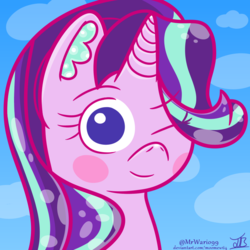 Size: 800x800 | Tagged: safe, artist:moomew64, starlight glimmer, pony, unicorn, g4, female, one eye closed, solo, wink