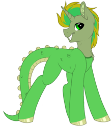 Size: 872x993 | Tagged: safe, artist:melodytheartpony, oc, dinosaur, pony, unicorn, cute, halloween, holiday, male, smiling, solo