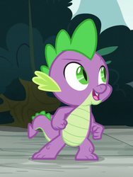 Size: 374x498 | Tagged: safe, screencap, spike, dragon, g4, school daze, cropped, male, smiling, solo, tail