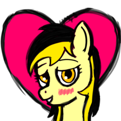 Size: 1000x1000 | Tagged: safe, artist:anonymous, oc, oc:leslie fair, earth pony, pony, /mlpol/, anarcho-capitalism, blushing, close-up, cute, face, female, happy, heart