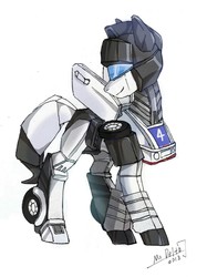 Size: 956x1280 | Tagged: safe, artist:mrdelta1, pony, robot, robot pony, autobot, crossover, jazz, jazz (autobot), ponified, solo, transformers