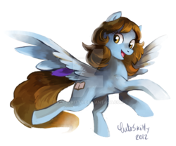 Size: 900x750 | Tagged: safe, artist:cuteskitty, oc, oc only, oc:violet feather, pegasus, pony, solo, watermark