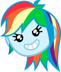 Size: 517x613 | Tagged: safe, artist:anime-equestria, derpibooru exclusive, rainbow dash, equestria girls, g4, game stream, my little pony equestria girls: better together, cute, dashabetes, emoji, female, head only, simple background, smiling, solo, transparent background, vector