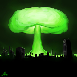 Size: 1777x1777 | Tagged: safe, artist:raminy, fallout equestria, album cover, balefire bomb, city, cover, explosion, fanfic, fanfic art, megaspell, megaspell explosion, mushroom cloud, no pony, nuclear explosion