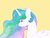 Size: 1024x768 | Tagged: safe, artist:uvutea, princess celestia, alicorn, pony, g4, cute, cutelestia, ear fluff, ethereal mane, female, mare, simple background, solo, white pupils, yellow background