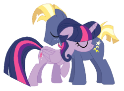 Size: 532x394 | Tagged: safe, artist:aliana-messi, star tracker, twilight sparkle, alicorn, earth pony, pony, g4, alternate hairstyle, base used, eyes closed, female, male, mare, profile, ship:twitracker, shipping, simple background, stallion, straight, twilight sparkle (alicorn), white background