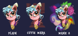 Size: 2208x1018 | Tagged: safe, artist:chopsticks, cozy glow, pony, g4, bust, cutie mark, design, female, jewelry, necklace, portrait, shirt design, solo