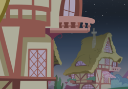 Size: 2500x1750 | Tagged: safe, artist:pizzamovies, g4, background, night, no pony, ponyville, stars, window