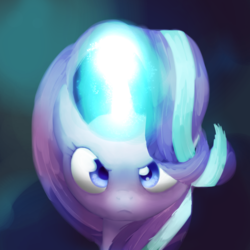Size: 2000x2000 | Tagged: safe, artist:andromedasparkz, starlight glimmer, pony, unicorn, g4, female, glowing horn, high res, horn, magic, solo, starlight glimmer day