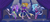 Size: 2700x1200 | Tagged: safe, artist:kayju7, adagio dazzle, aria blaze, sonata dusk, siren, anthro, plantigrade anthro, equestria girls, g4, my little pony equestria girls: rainbow rocks, female, fin wings, fins, microphone, scene interpretation, the dazzlings, trio, trio female, wings