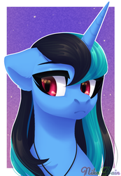 Size: 2040x2952 | Tagged: safe, artist:nika-rain, oc, oc only, pony, unicorn, bust, commission, cute, female, high res, portrait, simple background, solo
