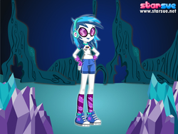 Size: 800x600 | Tagged: safe, artist:user15432, dj pon-3, vinyl scratch, human, equestria girls, g4, my little pony equestria girls: legend of everfree, camp everfree outfits, clothes, converse, fingerless gloves, glasses, gloves, hasbro, hasbro studios, headphones, shoes, sneakers, socks, solo, starsue