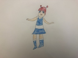 Size: 4032x3024 | Tagged: safe, artist:undeadponysoldier, oc, oc only, oc:molly, human, anime style, chibi, cute, humanized, solo, traditional art