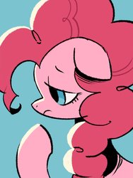 Size: 1536x2048 | Tagged: safe, artist:kuroorcas, pinkie pie, earth pony, pony, g4, bust, female, floppy ears, frown, mare, sad, simple background, solo