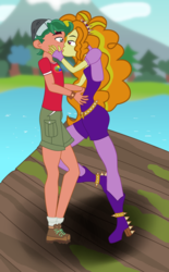 Size: 2012x3248 | Tagged: safe, artist:swinbop, adagio dazzle, timber spruce, equestria girls, g4, anatomical horror, duo, female, high res, kiss on the lips, kissing, male, shipping, straight, timberdazzle