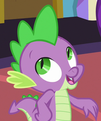 Size: 565x674 | Tagged: safe, screencap, spike, dragon, celestial advice, g4, season 7, cropped, male, smiling, solo, tail
