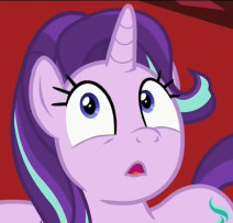Size: 212x203 | Tagged: safe, screencap, starlight glimmer, pony, unicorn, a royal problem, g4, :<, :o, bust, cropped, faic, female, looking at you, looking up, mare, open mouth, portrait, solo, wide eyes