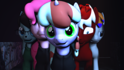 Size: 1920x1080 | Tagged: safe, artist:jollyoldcinema, pinkie pie, oc, oc:mintyswirl, pony, g4, 3d, emotion, emotions, feelings, group, my sides, source filmmaker, video