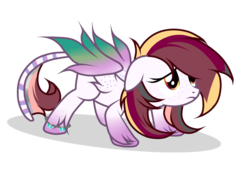 Size: 1024x709 | Tagged: safe, artist:dl-ai2k, oc, oc only, pegasus, pony, augmented tail, colored wings, female, mare, multicolored wings, simple background, solo, transparent background