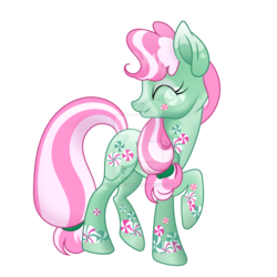 Size: 900x900 | Tagged: safe, artist:santamouse23, minty (g4), pony, g4, g5, fanart, female, g4 to g5, g5 concept leak style, generation leap, mint, obtrusive watermark, peppermint, solo, watermark
