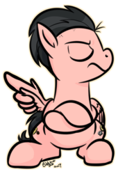 Size: 1500x2200 | Tagged: safe, artist:binkyt11, pegasus, pony, angry, cartoon network, colt, crossed arms, crossover, ed edd n eddy, eddy (ed edd n eddy), male, ponified, simple background, transparent background, wing hands, wings