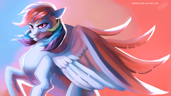 Size: 3840x2160 | Tagged: safe, artist:orfartina, rainbow dash, pegasus, pony, g4, female, high res, mare, smiling, solo