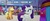 Size: 640x268 | Tagged: safe, derpibooru exclusive, screencap, applejack, rarity, sushi hooves, toadstool blossom, earth pony, pony, unicorn, g4, my little pony: the movie, applejack's hat, background pony, canterlot, caption, cowboy hat, development, down syndrome, female, friendship festival, hat, image macro, impact font, mare, market, meme, neurodivergent, positive body image, raised hoof, stage, text, unnamed character, unnamed pony, wat