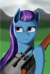 Size: 2084x3124 | Tagged: safe, artist:raminy, oc, oc only, earth pony, pony, equestria at war mod, female, gun, high res, hoof hold, hooves, mare, optical sight, rifle, scope, sniper rifle, solo, weapon