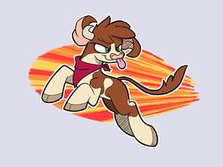 Size: 2000x1500 | Tagged: safe, artist:heir-of-rick, arizona (tfh), cow, them's fightin' herds, bandana, cloven hooves, community related, female, smiling, solo, tongue out