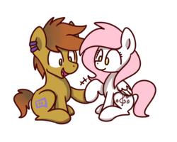 Size: 2560x2048 | Tagged: safe, artist:sugar morning, oc, oc only, oc:sugar morning, oc:twitchyylive, earth pony, pegasus, pony, cute, female, happy, high res, hoof hold, male, mare, piercing, simple background, stallion, transparent background