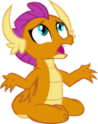 Size: 4818x6111 | Tagged: source needed, safe, artist:memnoch, smolder, dragon, g4, absurd resolution, cute, dragoness, female, looking up, open mouth, simple background, sitting, smolderbetes, solo, spread arms, transparent background, vector, wings