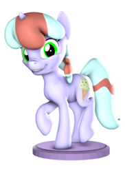 Size: 1570x2160 | Tagged: safe, artist:melodismol, oc, oc:minty swirl, pony, unicorn, 3d, figurine, looking at you, simple background, source filmmaker, transparent background