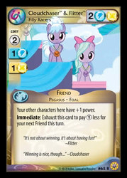 Size: 344x480 | Tagged: safe, enterplay, cloudchaser, flitter, pony, friends forever (set), g4, my little pony collectible card game, parental glideance, ccg, female, filly, medal, merchandise