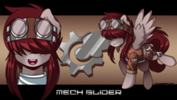 Size: 3840x2160 | Tagged: safe, artist:ciderpunk, oc, oc only, oc:mech glider, pony, clothes, high res, jacket