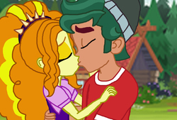 Size: 1800x1215 | Tagged: safe, artist:ktd1993, adagio dazzle, timber spruce, equestria girls, g4, duo, female, kiss on the lips, kissing, male, shipping, straight, timberdazzle