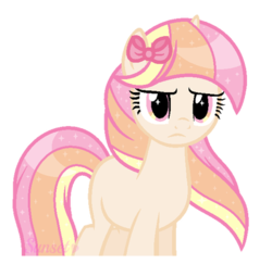 Size: 400x389 | Tagged: safe, artist:sunsetlicious, oc, oc only, oc:sunset beauty, pony, unicorn, bow, female, hair bow, mare, simple background, solo, transparent background