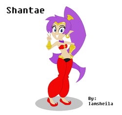 Size: 704x666 | Tagged: safe, artist:iamsheila, artist:pupkinbases, genie, equestria girls, g4, barely eqg related, base used, clothes, crossover, ear piercing, earring, equestria girls style, equestria girls-ified, hooped earrings, jewelry, long hair, piercing, purple hair, shantae, shantae (character), shantae the 1/2 genie, shoes