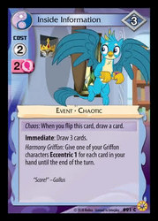 Size: 344x480 | Tagged: safe, enterplay, gallus, a matter of principals, friends forever (set), g4, my little pony collectible card game, ccg, crown, crown of grover, jewelry, male, merchandise, regalia, solo