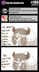Size: 800x1479 | Tagged: safe, artist:sintakhra, yona, yak, tumblr:studentsix, g4, ask, dungeons and dragons, female, monochrome, ogres and oubliettes, solo, tumblr
