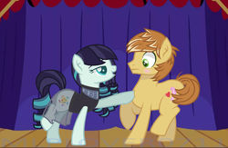 Size: 1280x837 | Tagged: safe, artist:mlplover0711, coloratura, feather bangs, pony, g4, colorabangs, female, male, shipping, straight