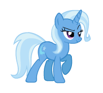 Size: 202x183 | Tagged: safe, artist:rabidpepper, trixie, pony, unicorn, g4, animated, female, gif, horn, idle animation, mare, raised eyebrow, raised hoof, show accurate, simple background, smiling, smirk, solo, standing, transparent background