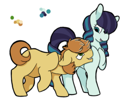 Size: 800x637 | Tagged: safe, artist:flamirasplitz, coloratura, feather bangs, earth pony, pony, g4, colorabangs, female, male, shipping, straight