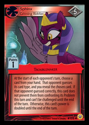 Size: 344x480 | Tagged: safe, enterplay, the sphinx, sphinx, daring done?, friends forever (set), g4, my little pony collectible card game, ccg, female, grin, merchandise, smiling, solo