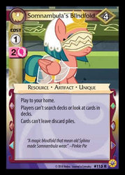 Size: 344x480 | Tagged: safe, enterplay, somnambula, pony, daring done?, friends forever (set), g4, my little pony collectible card game, blindfold, ccg, merchandise, somnambula's blindfold