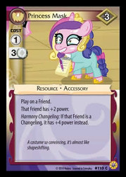Size: 344x480 | Tagged: safe, enterplay, princess cadance, scribble pad, pony, friends forever (set), g4, my little pony collectible card game, once upon a zeppelin, cadance mask, ccg, female, filly, mask, merchandise, notepad